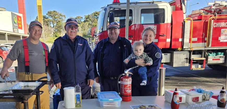 CFA members running the sausage sizzle at the winter shop local