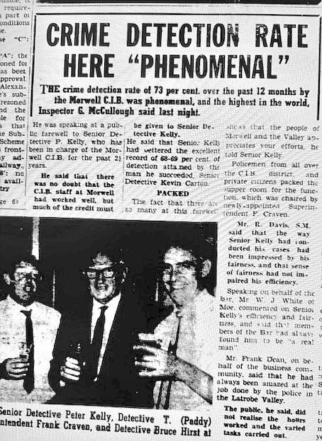 Peter Kelly and collegues at retirment supper