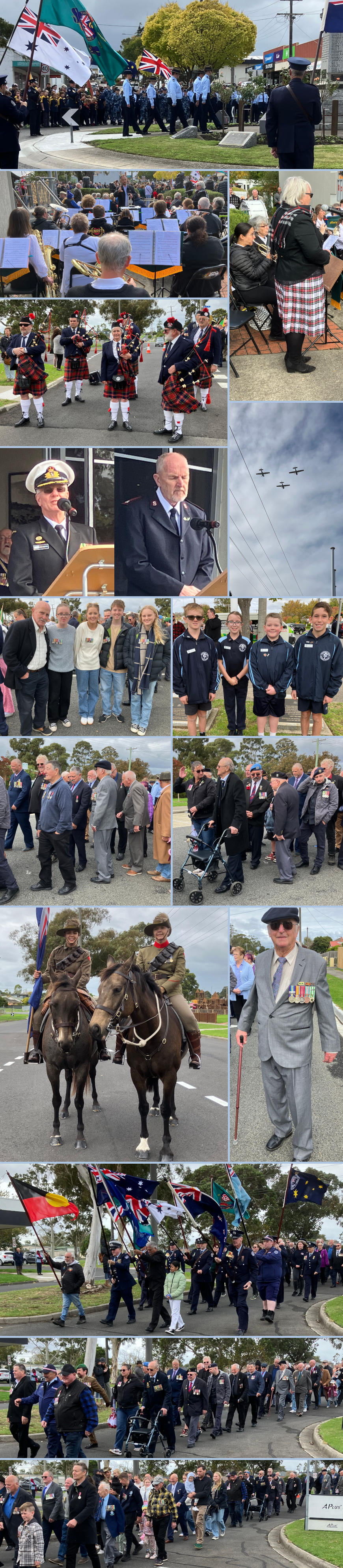 ANZAC Day 2024 Morwell - Collage of scenes from the service