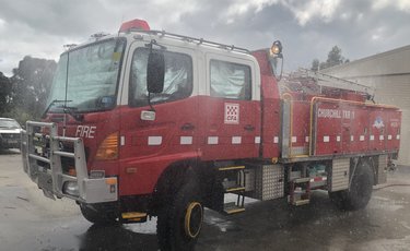 CFA Truck in heavy rain
