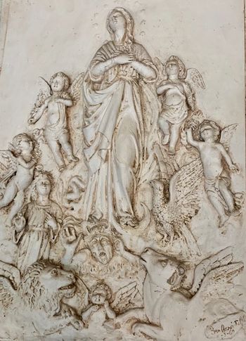Gilio Barbara - plaster fresco depicting the patron saint, St Gi