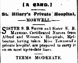 Advertisment for St Hiilary's private hospital