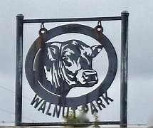 Walnut Park Sign (Cattle head in circle)