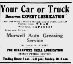 Advertisement for George St Servo - Expert Lubrication