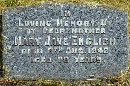 Headstone of Mary J English, died 8th Aug 1942