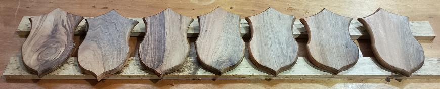 Blank wooden plaques ready to receive inscriptions