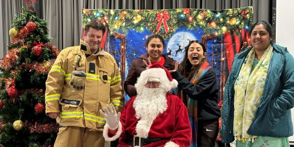 Santa, CFA member and students