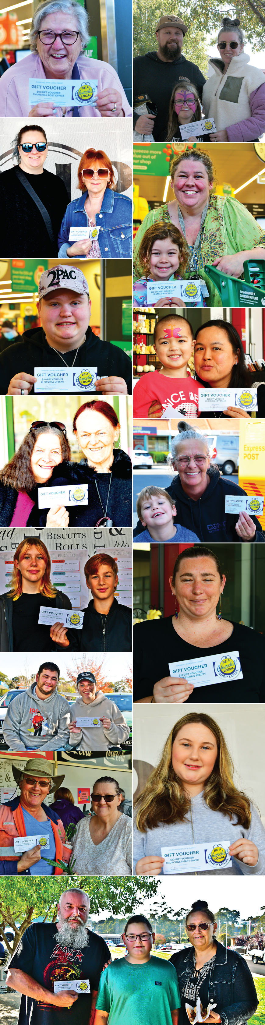 Local shoppers with gift vouchers