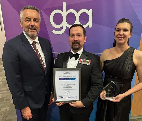 Showing the award