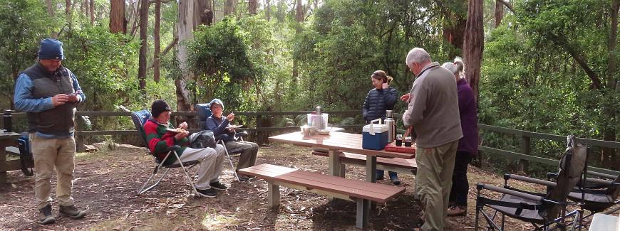 Friends members picnincing at Kerry Rd Picnic Area