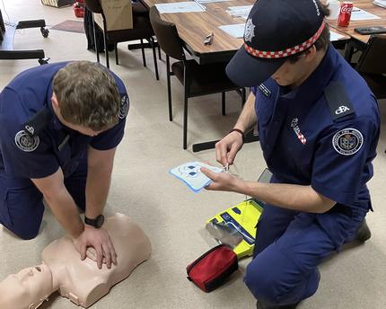 CFA members doing training on manequin
