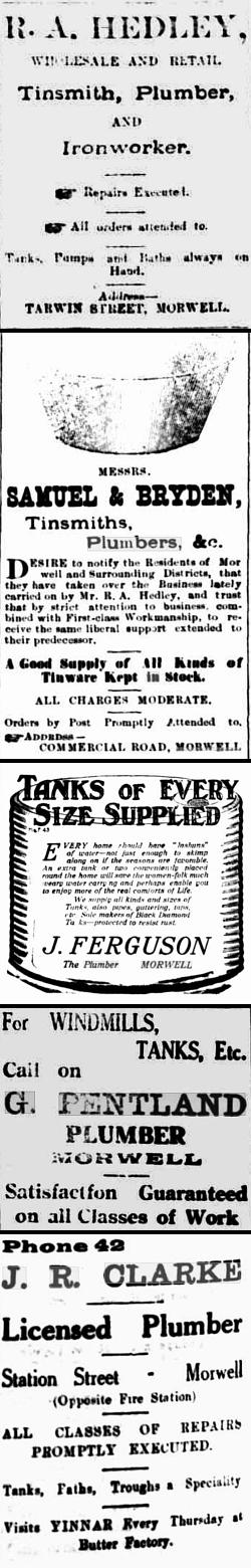 Newspaper adds for some of the businesses mentioned