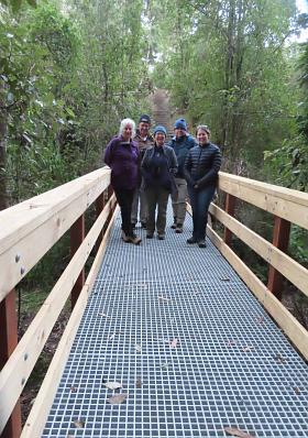 The new bridge with Friends members in the middle